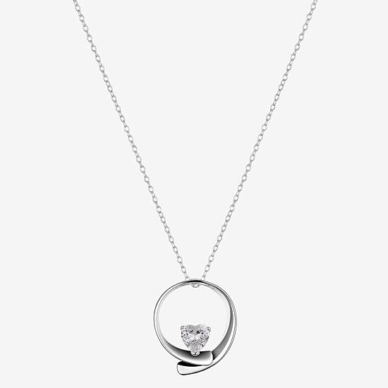 Footnotes Grandmothers Love Womens Cubic Zirconia Sterling Silver Round 16 Inch Pendant Necklace