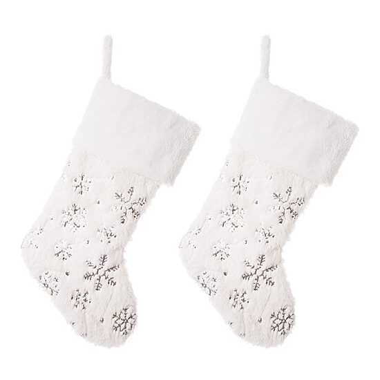 Glitzhome 2pc Plush Christmas Stocking