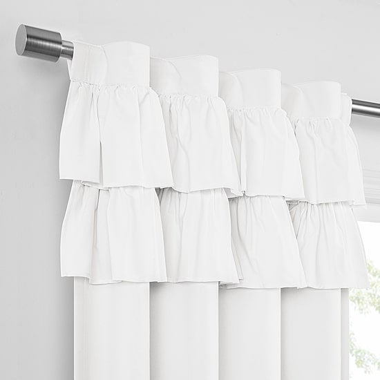 Under the Stars Kids Hayden Ruffle Rod Pocket Back Tab Energy Saving 100% Blackout Single Curtain Panel