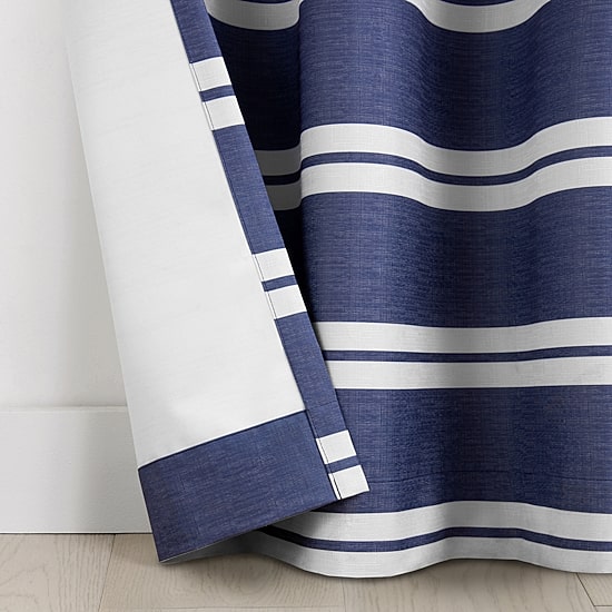 Under the Stars Kids Hayden Stripe Grommet Top Energy Saving 100% Blackout Single Curtain Panel