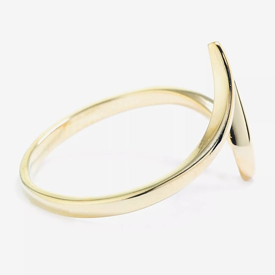 Silver Treasures Womens 14K Gold Over Silver Band