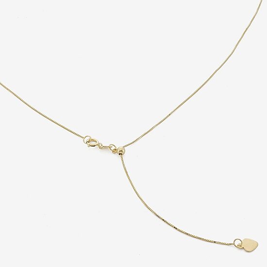 Womens 10K Gold 22 Inch Box Chain Necklace