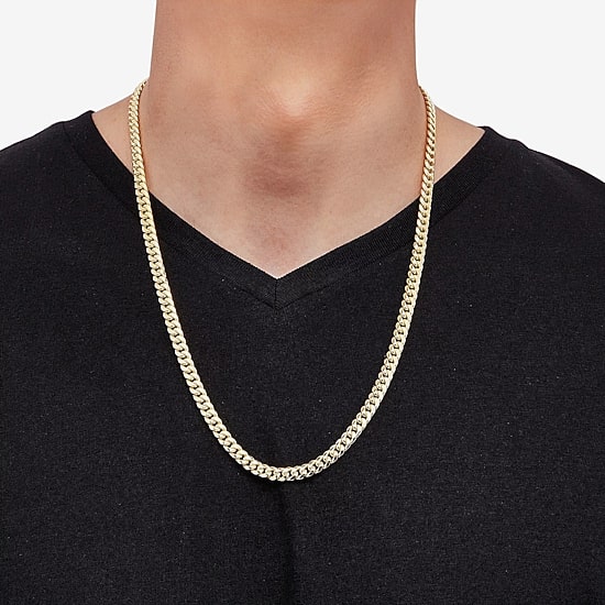 Made in Italy Mens 10K White Gold 14K White Gold 22 Inch Curb Chain Necklace