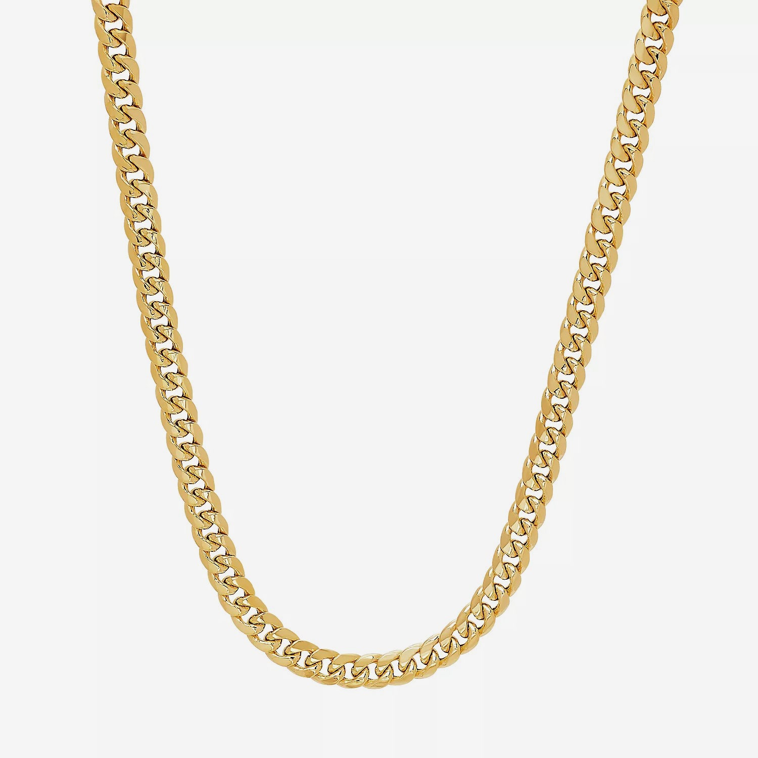 Made Italy Mens 10K White Gold 14K 22 Inch Curb Chain Necklace