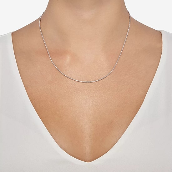 Made in Italy Womens 14K Gold 18 Inch Fashion Chain Necklace