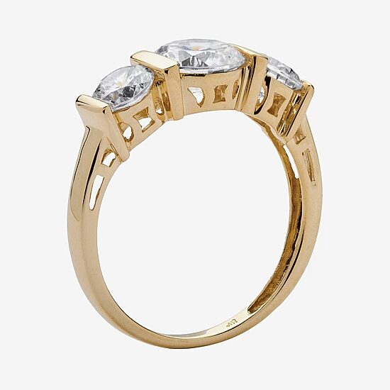 DiamonArt® Womens 2 1/2 CT. T.W. White Cubic Zirconia 10K Gold Engagement Ring