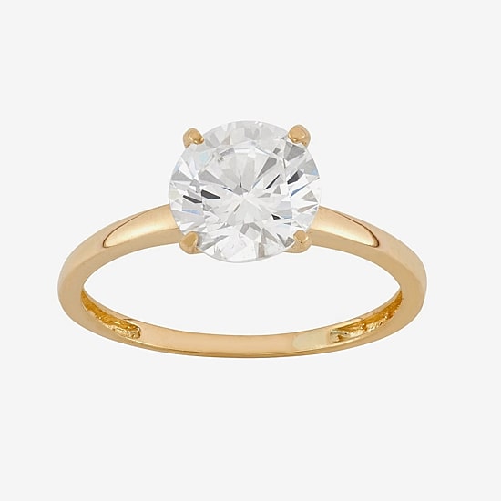 DiamonArt® Womens 2 CT. T.W. White Cubic Zirconia 10K Gold Engagement Ring