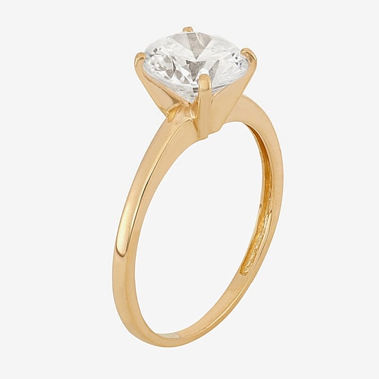 DiamonArt® Womens 2 CT. T.W. White Cubic Zirconia 10K Gold Engagement Ring