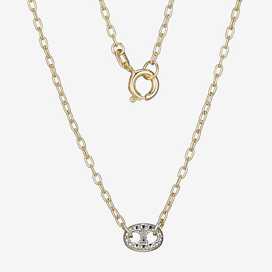 Sparkle Allure Womens White Diamond Accent Pure Silver Over Bronze Oval 18 Inch Pendant Necklace