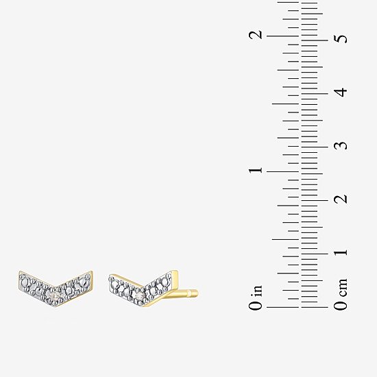 Sparkle Allure Cheveron White Diamond Accent 3.7mm Chevron Stud Earrings