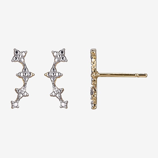 Sparkle Allure Crawler Womens White Diamond Accent Curved Ear Climbers