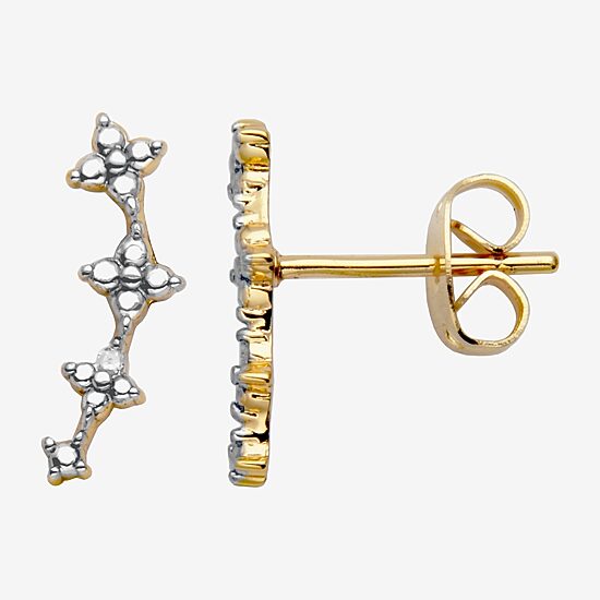 Sparkle Allure Crawler Womens White Diamond Accent Curved Ear Climbers