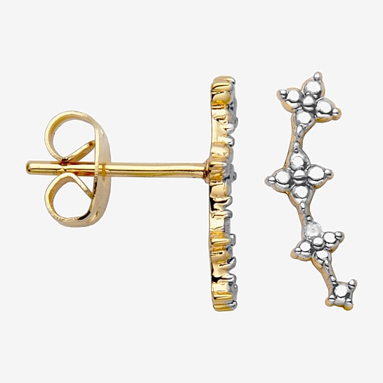 Sparkle Allure Crawler Womens White Diamond Accent Curved Ear Climbers