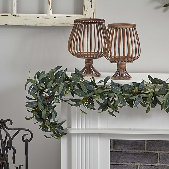 Nearly Natural 6.5ft Olive Indoor Garland