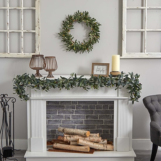 Nearly Natural 6.5ft Olive Indoor Garland
