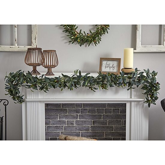 Nearly Natural 6.5ft Olive Indoor Garland
