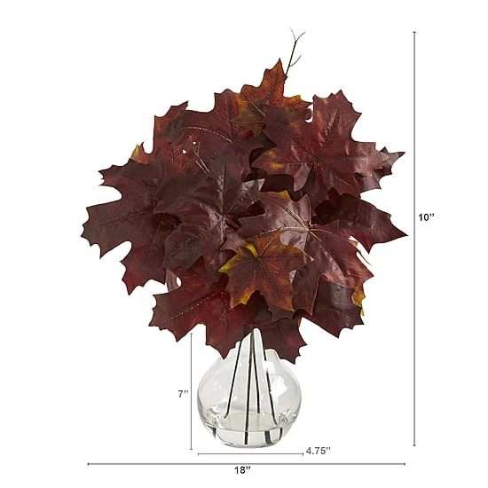 Nearly Natural Maple Leaf Faux In Planter Artificial Plant