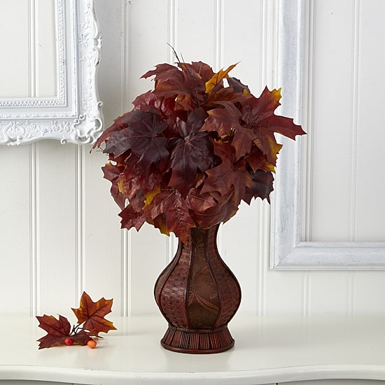 Nearly Natural 24" Autumn Maple Leaf Faux Artificial Plant