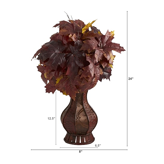 Nearly Natural 24" Autumn Maple Leaf Faux Artificial Plant