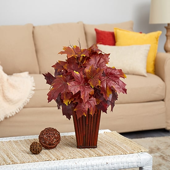 Nearly Natural 19" Autumn Maple Leaf Faux Artificial Plant