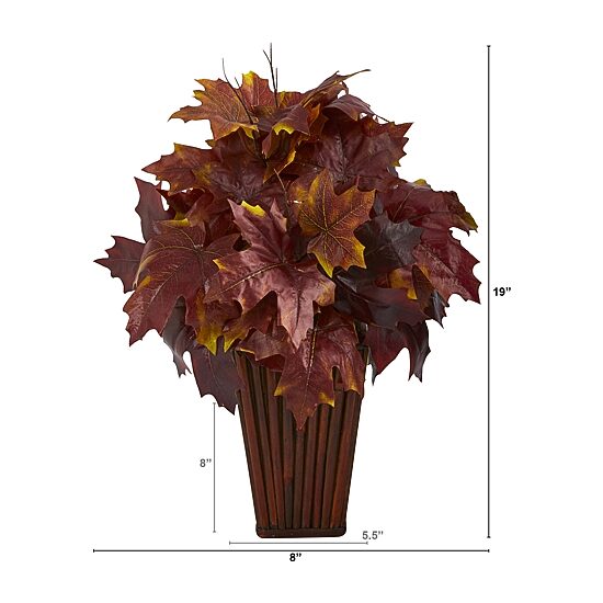 Nearly Natural 19" Autumn Maple Leaf Faux Artificial Plant