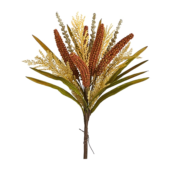 Nearly Natural Set Of 3 Sorghum Art Bush Artificial Flowers