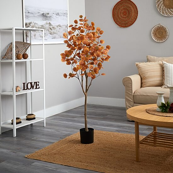 Nearly Natural 5ft Autumn Eucalyptus Artificial Plant