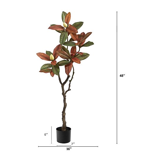 Nearly Natural 4ft Fall Magnolia Artificial Plant