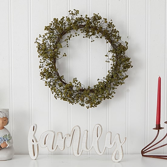 Nearly Natural 20" Autumn Gypsophila Artificial Wreath