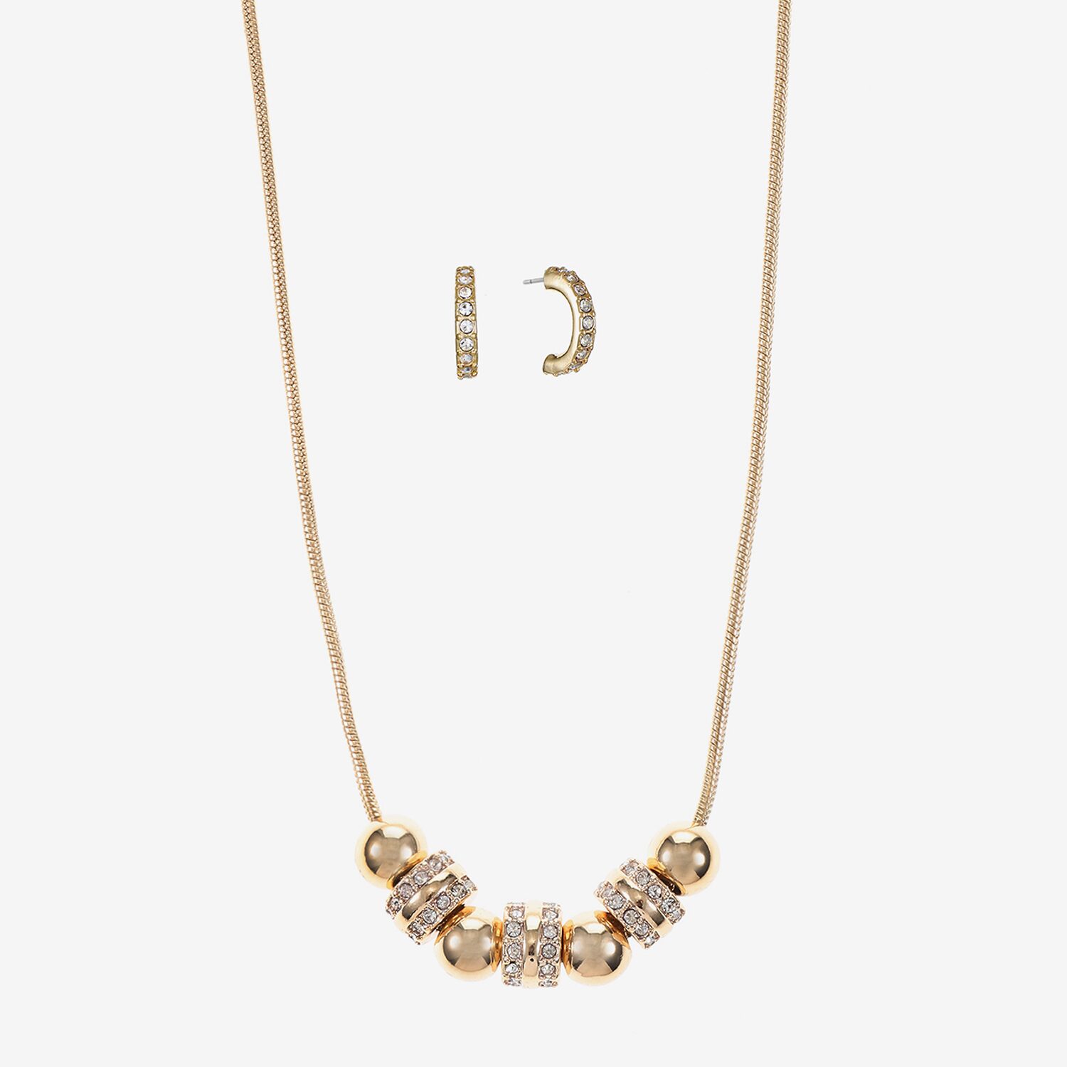 Liz Claiborne Collar Necklace And Hoop Earring Womens Glass 2-pc. Jewelry Set