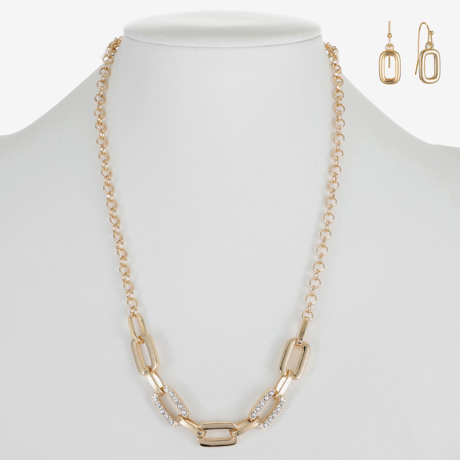 Liz Claiborne Link Necklace And Drop Earring Womens Glass 2-pc. Jewelry Set