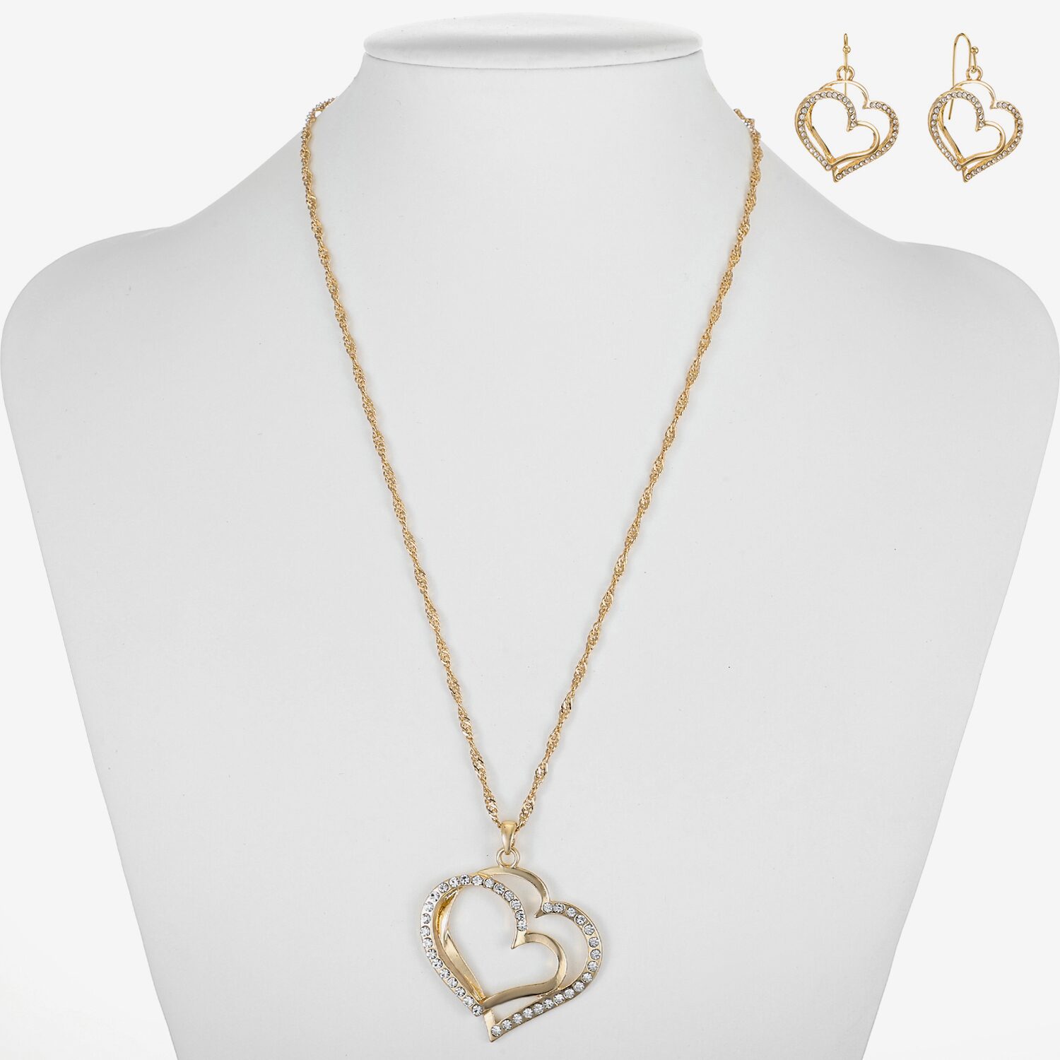Liz Claiborne Pendant Necklace And Drop Earring Womens Glass Heart 2-pc. Jewelry Set