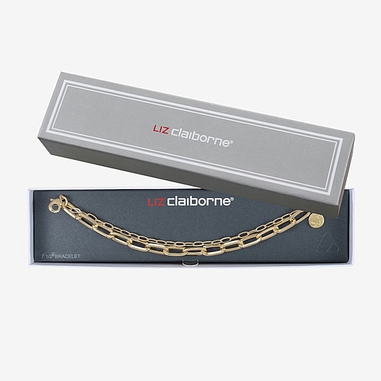 Liz Claiborne Layered Womens Solid Link Bracelet