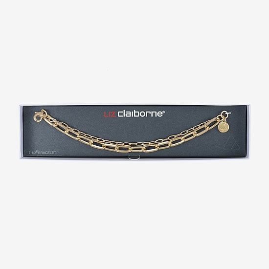 Liz Claiborne Layered Womens Solid Link Bracelet