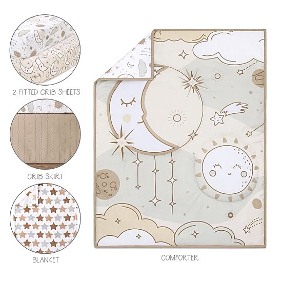 The Peanutshell Starry Skies 5-pc. Crib Bedding Set