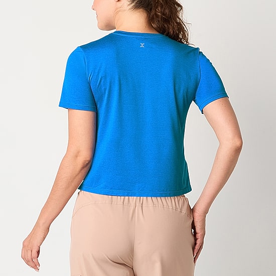 Xersion Womens Everyday Crew Neck Short Sleeve T-Shirt Tall