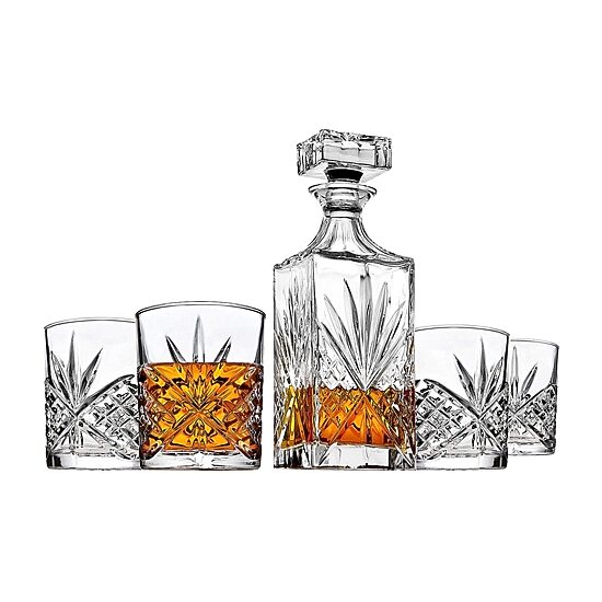 Whiskey and Rye 5-pc. Crystal Decanter Set