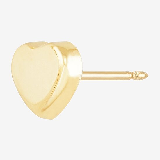 Gold Opulence Womens 14K Gold 7mm Heart Single Earring