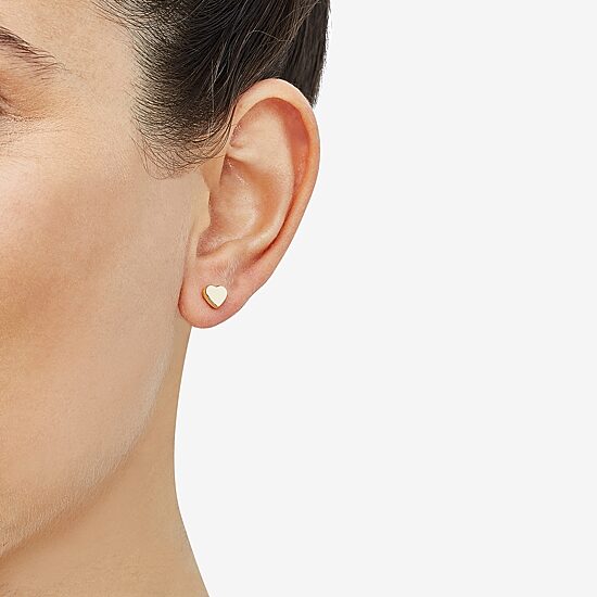 Gold Opulence Womens 14K Gold 7mm Heart Single Earring