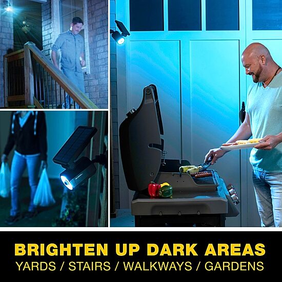 Bell + Howell Bionic Spotlight Deluxe Solar Powered Motion Activated 50% Brighter Outdoor Spotlight