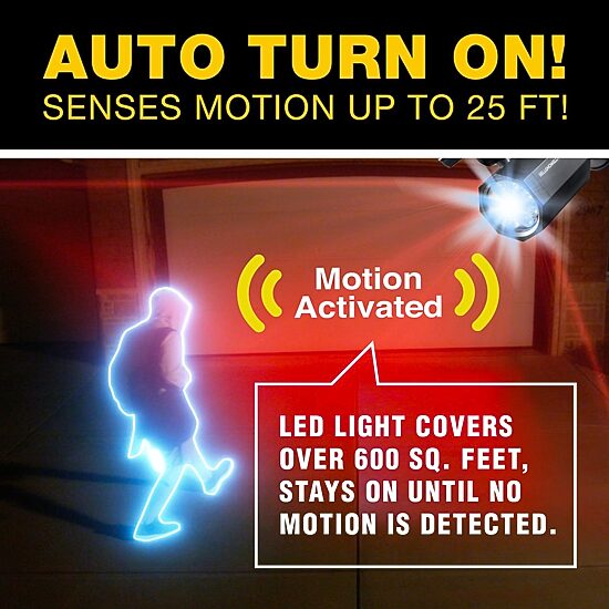 Bell + Howell Bionic Spotlight Deluxe Solar Powered Motion Activated 50% Brighter Outdoor Spotlight