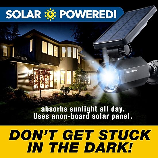 Bell + Howell Bionic Spotlight Deluxe Solar Powered Motion Activated 50% Brighter Outdoor Spotlight