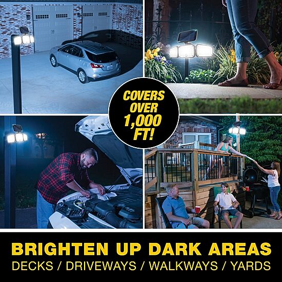 Bell + Howell Floodlight Max Solar Powered 500 Lumens Multi-Directional Light