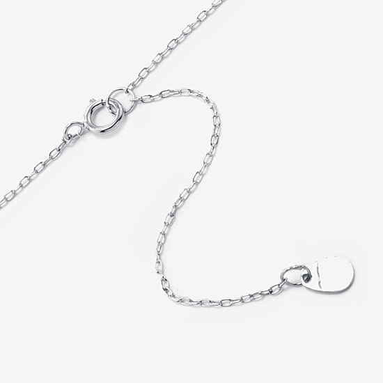 Silver Treasures Cubic Zirconia Sterling Silver 16 Inch Cable Initial Pendant Necklace