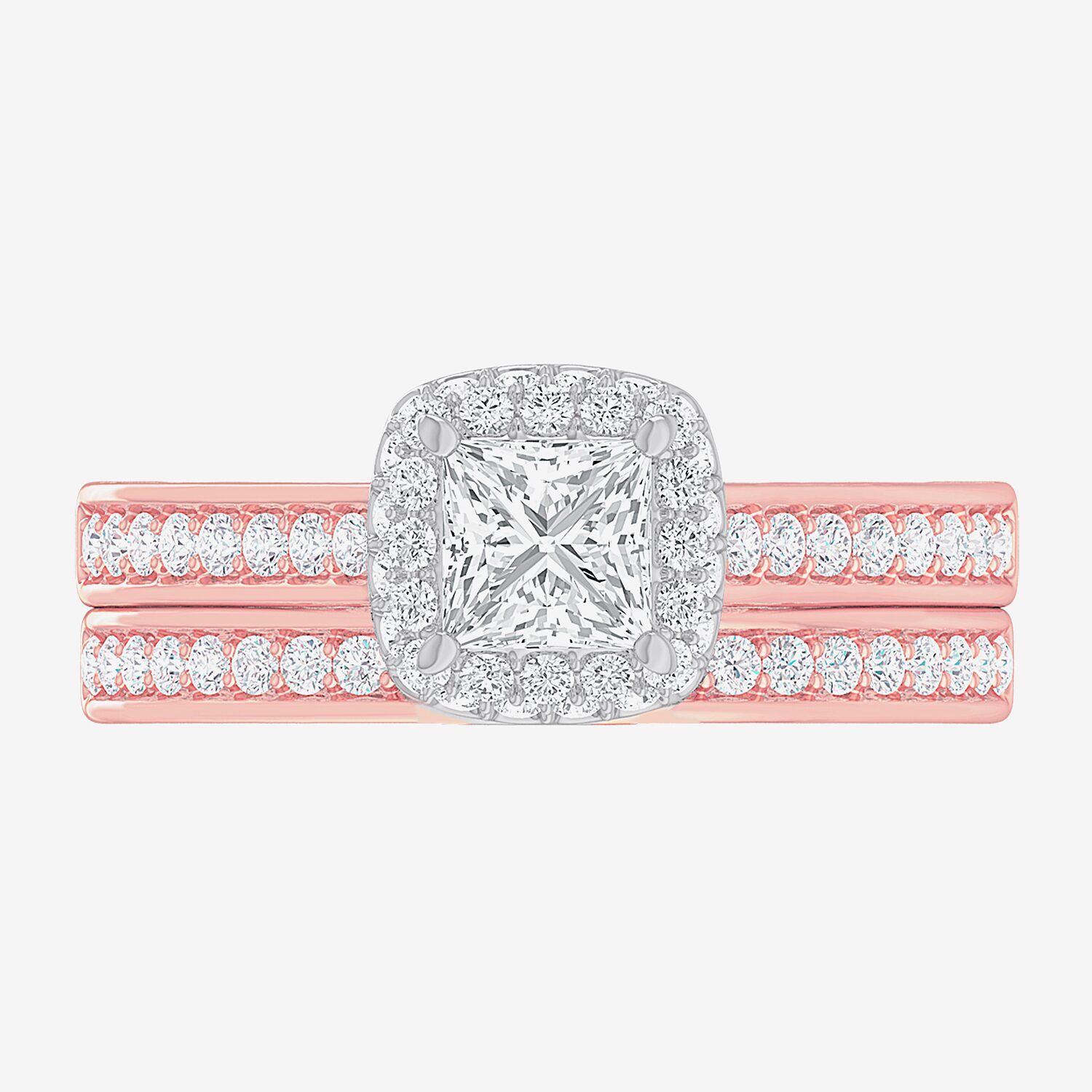(G-H / Si1-Si2) Womens 1 7/8 CT. T.W. Lab Grown White Diamond 14K Gold Cushion Side Stone Halo Engagement Ring