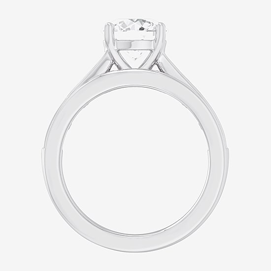 (G-H / Si1-Si2) Womens 3 CT. T.W. Lab Grown White Diamond 14K Gold Round Side Stone Bridal Set