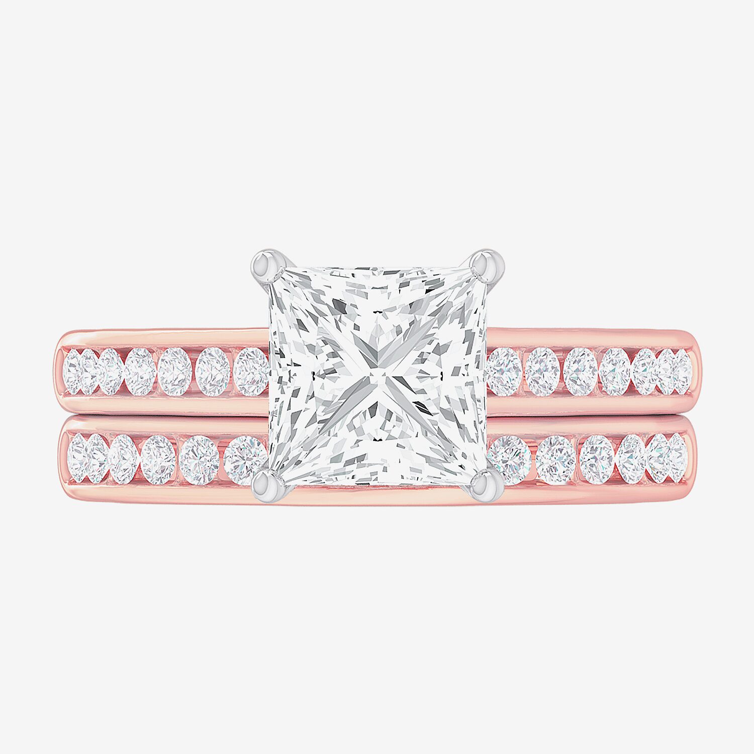 G-H / Si1-Si2) Womens 3 CT. T.W. Lab Grown White Diamond 14K Gold Side Stone Bridal Set
