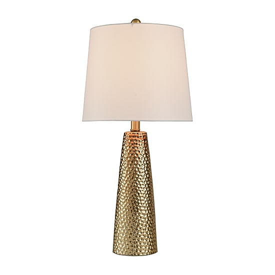 Stylecraft Christy Golden Copper With Brussels White Shade Ceramic Table Lamp