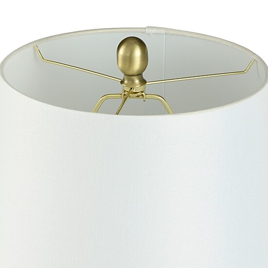Stylecraft Christy Golden Copper With Brussels White Shade Ceramic Table Lamp