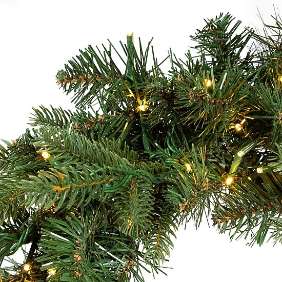 Kurt Adler 18 Inch Battery-Operated White Led Fir Pre-Lit Swag